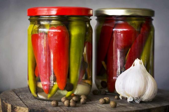 Chillies in a jar