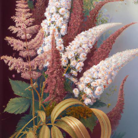 Combine astilbe with silver candle in the vase