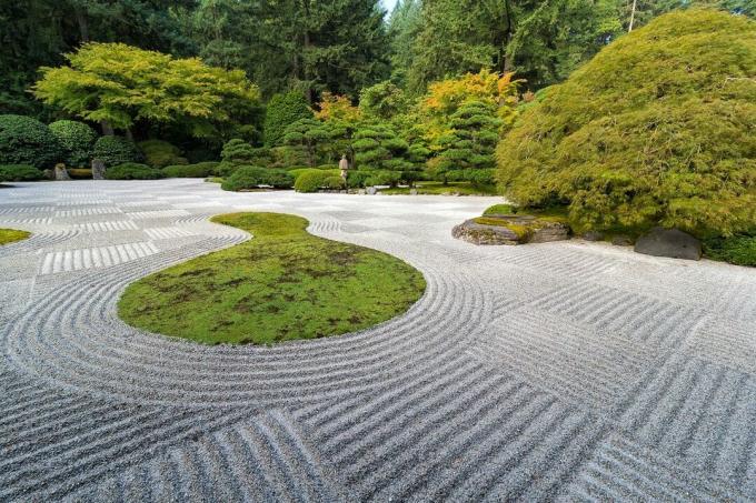 Patterns in the gravel in the zen garden
