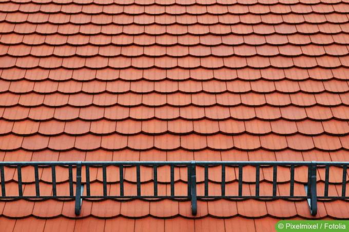 Roof tiles and snow guard
